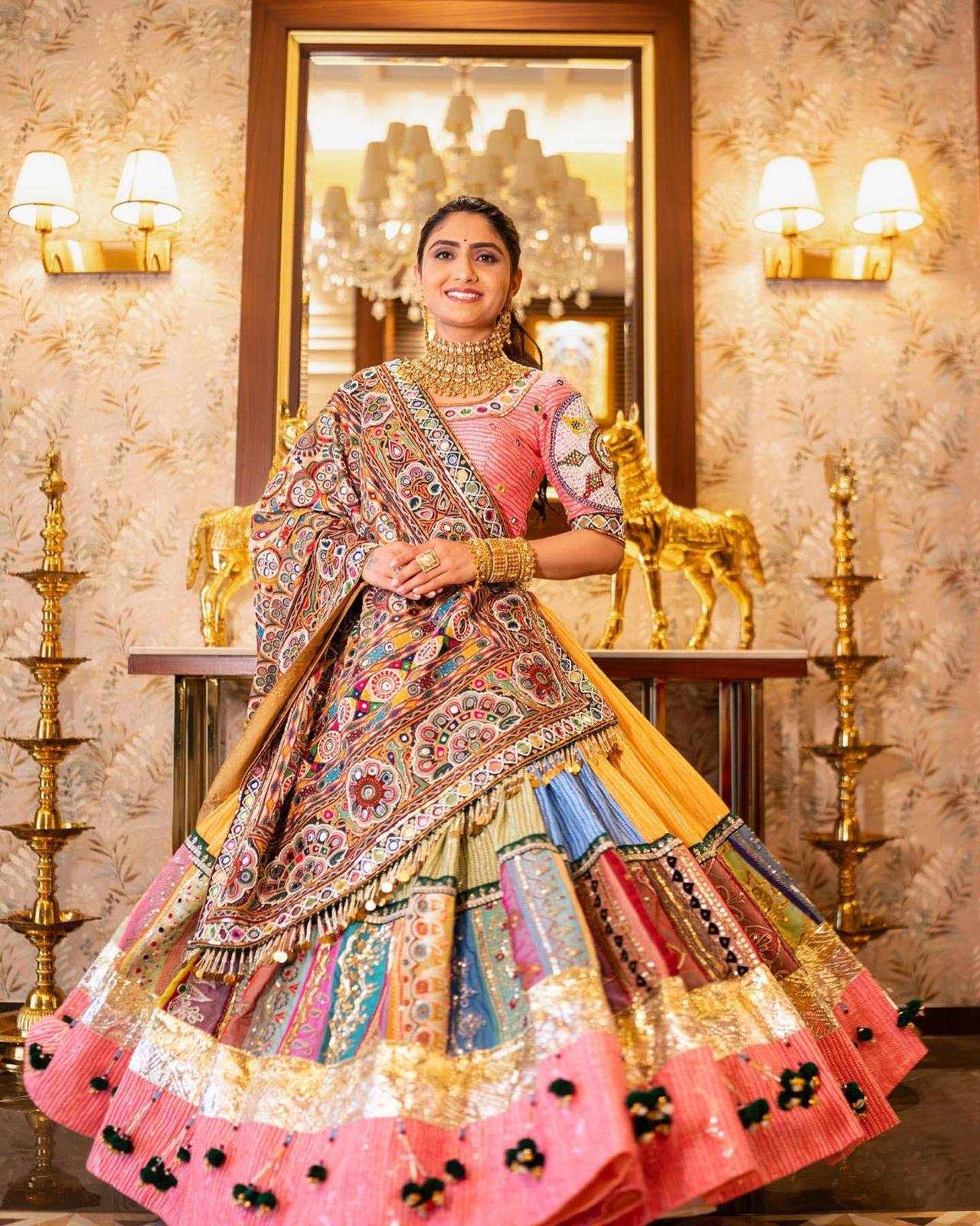 Heavy Muslin Cotton Lehenga Choli